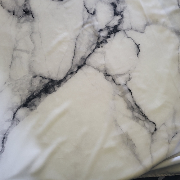 Marble Print (White, Black, Gray) Shower Curtain 72" x 72" - Picture 4 of 7